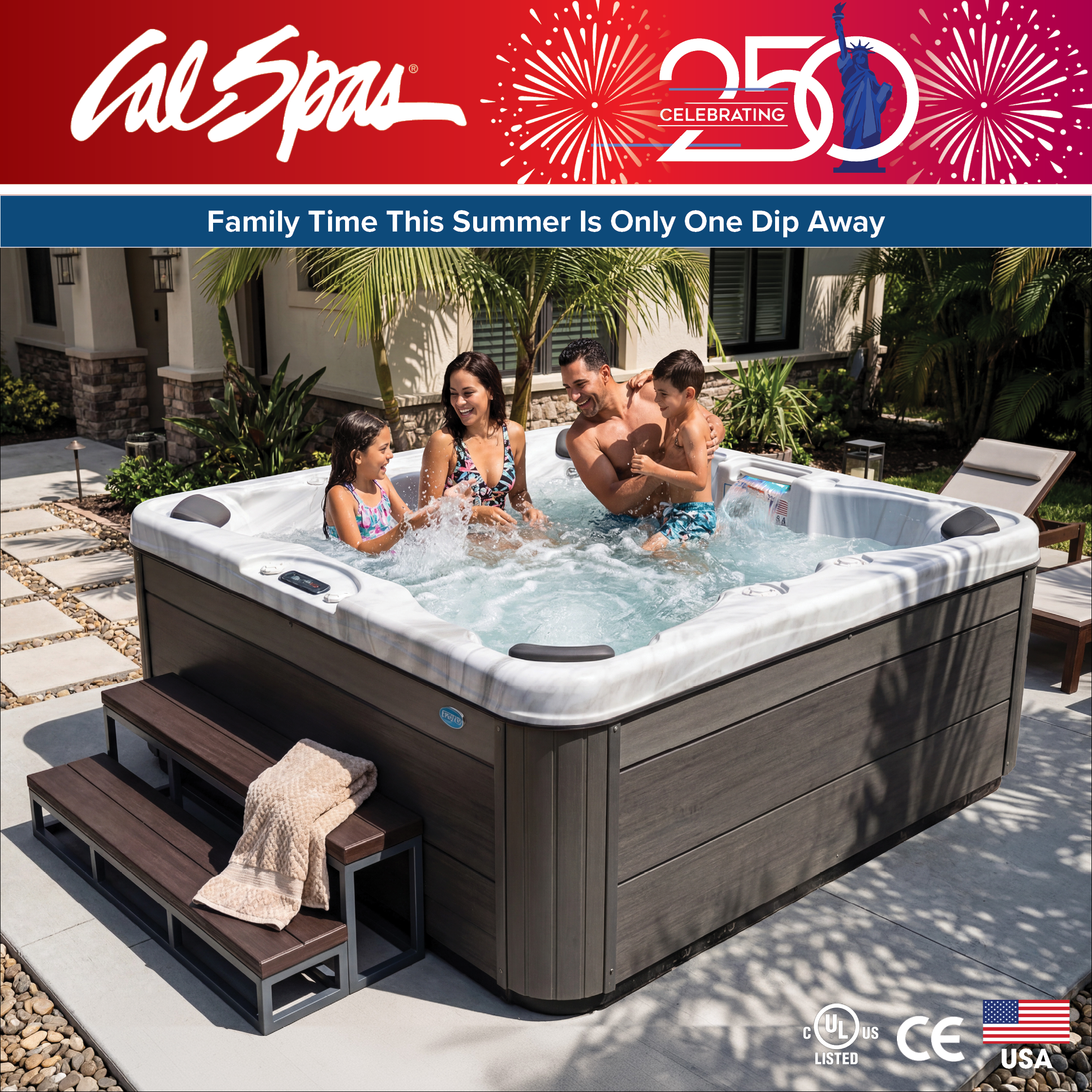 Calspas hot tub being used in a family setting - Daegu